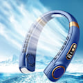 Miniatyrbild 2 av 4: 2024 Ny Portabel Halsfläkt USB Utomhus Tyst Sport Uppladdningsbar Hög Vindkraft Bladlös Liten Fläkt SZS0867 Blue