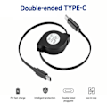 Miniatyrbillede 4 af 9: PD 60W USB C Udtrækkeligt Datakabel, til Macbook Hurtig Opladningskabel til Type C Mobiltelefon Switch