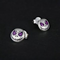 Miniatyrbillede 3 af 6: Ghost Face Halloween Tiny Stud Øreringe til Kvinder Gothic Skull Face Runde Biker Lysende
