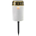 Miniatyrbilde 1 av 5: LED Gravlys Solcellelampe Hvit Med Solcelle Og Intelligent Åpning Og Lukking - LED Gravlys Med Realistisk Flammende Effekt D-white With Ground Spike
