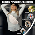 Miniatyrbild 6 av 7: Lång Hållare Midjeväska Fanny Pack för Kvinnor Män Mode Midjeväska Bumbag Cross Body Justerbar Reseväska Stora Fickor för Löpning Beige