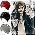 Miniatyrbillede 3 af 3: Dame Fluffy Faux Fur Russisk Hat Lady Tyk Fluffy Ski Caps Vinter Varme Huer Black