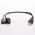 USB 2.0 A Han til 2 Dobbelt USB Hun Jack Y Splitter Hub Strøm C Sort 1. Sort 1 stk