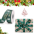 Pikkukuva 3 / 5: 10 metriä joulunauhaa, painettu Merry Christmas -kuviolla, Grosgrain-nauha (2 cm leveä)