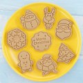 Miniatyrbilde 3 av 5: Julekaker DIY Bakeverktøy - 8 stk Plastjulekaker Stempler - Juletegneserie Morsomme Kjeksformer