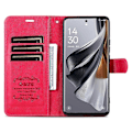 Miniatyrbild 2 av 5: AZNS Fodral för Oppo Find X8 Pro 5G - Anti-Repskyddande PU-Läder Stativ Plånboksfodral - Röd Multicolor Red