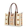 Miniatyrbillede 3 af 5: Wrangler Tote Taske Western Tasker til Kvinder Skuldertaske Boho Aztec Håndtasker NY Warm Yellow L