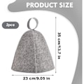 Miniatyrbillede 2 af 6: 2 stk. saunahatte, original uld, komfortable og åndbare til sauna, 100% naturlige filtsaunatilbehør (grå og hvid)