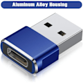 Miniatyrbild 4 av 6: 3-pack USB C-adapter, Typ C-hona till USB A-hane laddningskabelkonverter för Apple Watch Ultra iWatch Series 8 7 9, iPhone 11 13 14 16 Plus Max Pro Blue