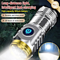 Miniatyrbilde 4 av 6: Tre-øyd Monster Mini Lommelykt - Høy Lumen Oppladbar Lommelykt - Super Lyssterk 9000 Lumen LED Lommelykt - 5 Moduser, 10 Timer Kjøretid Silver