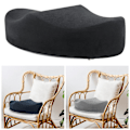 Pikkukuva 2 / 5: Istuinalusta Memory Foam Ergonominen Tuolin Pehmuste Mukava Ryhtiä Tukeva Tyyny Kotiin Toimistoon Black