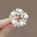 Miniatyrbillede 5 af 5: Perleblomst Broscher Pins Mode Perle Rhinestone Blomsterbrosche til Brud, Galla, Brudekrans Brosche Sjal Spænde Nål