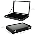 Miniatyrbild 2 av 5: 24 Fack Smyckesdisplaylåda Armband Display Organizer Case med Sammetfoder Transparent Lock för Hängsmycken Örhängen Armband