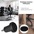 Miniatyrbilde 4 av 5: 5 stk Erstatningshjul for kontorstol, faste hjul, kontorstolglidere, 2 tommers gulvglidere for kontorstol, faste fotplater