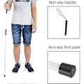 Miniatyrbillede 2 af 4: Blindestok, hvid stok, vandrestok til blinde, foldbar blindestok