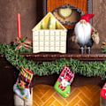Miniatyrbillede 5 af 5: Træjulekalender med 24 skuffer, LED-lys, julepynt