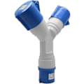 Miniatyrbillede 1 af 5: 2-stikkontakt Adapter 3-polet Stikdækssel 16a 220v Industriel Ip44 - Multi-stik Campingvogne/autocampere/både, Byggeplads, Stikkontakt Industriel Strøm