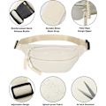 Miniatyrbild 5 av 7: Lång Hållare Midjeväska Fanny Pack för Kvinnor Män Mode Midjeväska Bumbag Cross Body Justerbar Reseväska Stora Fickor för Löpning Beige