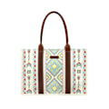 Miniatyrbillede 1 af 5: Wrangler Tote Taske Western Tasker til Kvinder Skuldertaske Boho Aztec Håndtasker NY Beige blue L