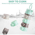 Miniatyrbillede 6 af 7: Babymælk Pulver Dispenser, Bærbar 4 Lag 270ml Per Lag Twist-Lock Rum, Børn Baby Opbevaringsbeholder Stabelbare Beholdere Green/Grey