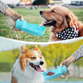 Miniatyrbillede 3 af 6: 1 stk. 350ml Hunde Vandflaske til Gåture, Bærbar Hunde Vandflaske, Kæledyrs Vanddispenser (Blå)