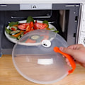 Miniatyrbilde 2 av 7: 1 stk Mikrobølgeovn Deksel For Mat Med Lettgrep Håndtak Klar Sprutbeskyttelse Plastlokk Rotfritt Oppvarming Av Mat