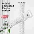 Miniatyrbilde 4 av 8: Gravert Rem for Apple Watch-reimer, iwatch-reim Kvinner, Myk Silikon Rose Blomstermønster Bånd for iWatch Series-reim Black/White 38/40/41mm