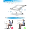 Miniatyrbillede 2 af 5: Laptop Stand, Multifunktionel Stand med Varmeventil, Justerbar Laptop Stand til Laptops op til 17 Tommer, Kompatibel med MacBook Air, Pro, Dell