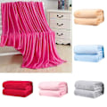 Miniatyrbilde 2 av 5: Polyester Myk Varm Ensfarget Teppe Sovepledd Gulvteppe for Hjem Soverom Sengetøy Rose Red 100*150cm.