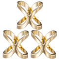 Pikkukuva 1 / 3: 3 kpl/setti Huivi Rengas Ontto Risti Elegantti Monikäyttöinen X-muotoinen Huivi Shawl Solki Pidike Naisille Golden