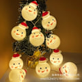 Miniatyrbillede 1 af 3: 1 stk 1,5 m lyskæde juledekoration julemandsform gave natlys lyskæde uden batterier til stue Red Riding Snowman