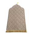 Præget Muslimsk Bedetæppe Foldbart og Bærbart Bedemåtte til Effektiv Beskyttelse af Knæ Beige 3