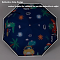 Miniatyrbild 5 av 7: Automatisk Vikbart Barnparasoll UV-Resistent Reseparasoll En-Knapp Öppning-Stängning Cartoon Dinosaur Tryck Anti-Återfjädring Design Bärbar Vatten