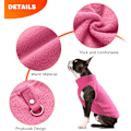 Pikkukuva 4 / 5: Koiran talvitakki lämpimällä fleecevuorella, lemmikkieläinten vaatteet valjaiden reiällä, lämmin fleece-takki koiralle kylmää säätä varten Pink M