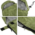 Miniatyrbillede 4 af 7: 1 stk. Sovepose til Voksne, Enkeltmands Sovepose til 3 Sæsoner Letvægts Camping Vandreture Green
