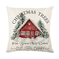 Miniatyrbillede 3 af 5: Merry Christmas Pudebetræk 45x45cm Pyntepudebetræk Vinter Juledekorationer til Hjemmet Træ Hjort Sofa Pudebetræk