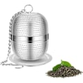 Miniatyrbilde 1 av 7: Te-infuser for malt te, Maple te-infuser i rustfritt stål, te-kule-infuser med dryppbrett