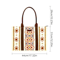 Miniatyrbillede 5 af 5: Wrangler Tote Taske Western Tasker til Kvinder Skuldertaske Boho Aztec Håndtasker NY Warm Yellow L