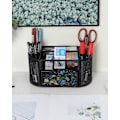 Miniatyrbillede 5 af 5: Kontor Mesh Skrivebordsarrangør Alsidig Papirvarer Opbevaring Desktop Organiser Pen Holder med Skuffe Black