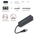 Miniatyrbillede 3 af 4: USB 3.0 Hub, 3 porte med RJ45 10/100/1000 Gigabit Ethernet Netværksadapter til Ultrabooks, Laptops, Tablets og mere