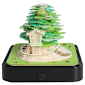 Miniatyrbillede 1 af 3: 2024 Kalender Memoblok Med Lys Interessant Formet 3d Kalender Notesblok Til Familie Ven Nabo Gave Tree House Green