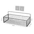 Miniatyrbillede 1 af 4: Vægmonteret opbevaringsreol uden huller til badeværelse og toilet Black 2Pcs