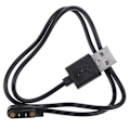 Miniatyrbillede 1 af 5: Magnetisk 2-pin 4mm afstand håndled opladerkabel til smartwatch SORT