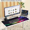 Miniatyrbillede 7 af 7: Gaming Mousepad, Udvidet Mousepad 800 x 400 mm, Computer Tastatur Mouse Mat Desk Pad med Skridsikker Gummibund og Syet Kant til Gaming Arbejde Colorful Aurora XXL