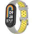 Pikkukuva 1 / 7: Älykellohihna Xiaomi Mi Band 8:lle yhteensopiva, silikoninen ranneke, vaihtohihna rannekkeelle, rannekkeen lenkki lisävarusteet grey yellow