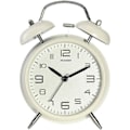 Miniatyrbillede 3 af 5: 4 tommer dobbelt klokke vækkeur med lyd til tunge sove, baggrundslys, batteridrevet gammeldags vækkeur til soveværelse White
