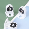 Miniatyrbillede 2 af 2: 20 stk. T8/g13 lysstofrørsholder, varmebestandig lampeholder, husholdningslysrørsholder til hjem, kontor, soveværelse (hvid)