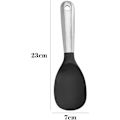 Miniatyrbillede 4 af 7: Stål Silikon Ris Ske Spiseske i Rustfrit Stål Non-Stick Varmebestandig Ske Køkkenredskab til Hjem Restaurant Ris