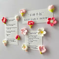 Miniatyrbillede 2 af 5: 12 stk. Køleskabsmagneter Pink Blomst Resin Dekorativ Whiteboard Magnet