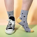 Miniatyrbillede 5 af 5: Søde 5 Par Kvinders Strømper Sjove Søde Dyr Damer Strømper Kat Hund Strømper Gave til Kvinder, One Size Polka dot striped cat